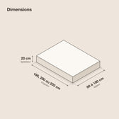 Matelas à ressorts ensachés mi-ferme, 20 cm, schéma des dimensions