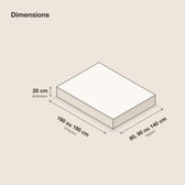 Matelas en mousse 20 cm, mi-doux, schéma des dimensions