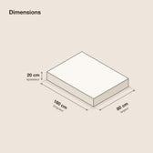 Matelas enfant à ressorts ensachés 80 x 160 cm, mi-ferme, schéma des dimensions