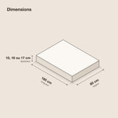 Matelas enfant en mousse 80 x 160 cm, schéma des dimensions