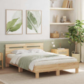 Sommier en bois avec LED chêne sonoma #Finition_Chêne sonoma