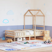 Lit cabane avec toit naturel #Finition_Naturel