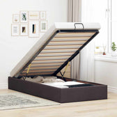 Sommier coffre en tissu marron foncé, photo produit #Couleur_Marron foncé