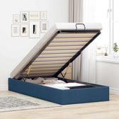 Sommier coffre en tissu bleu, photo produit #Couleur_Bleu