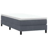 Sommier tapissier en velours gris foncé, grandes longueurs, photo produit #Couleur_Gris foncé