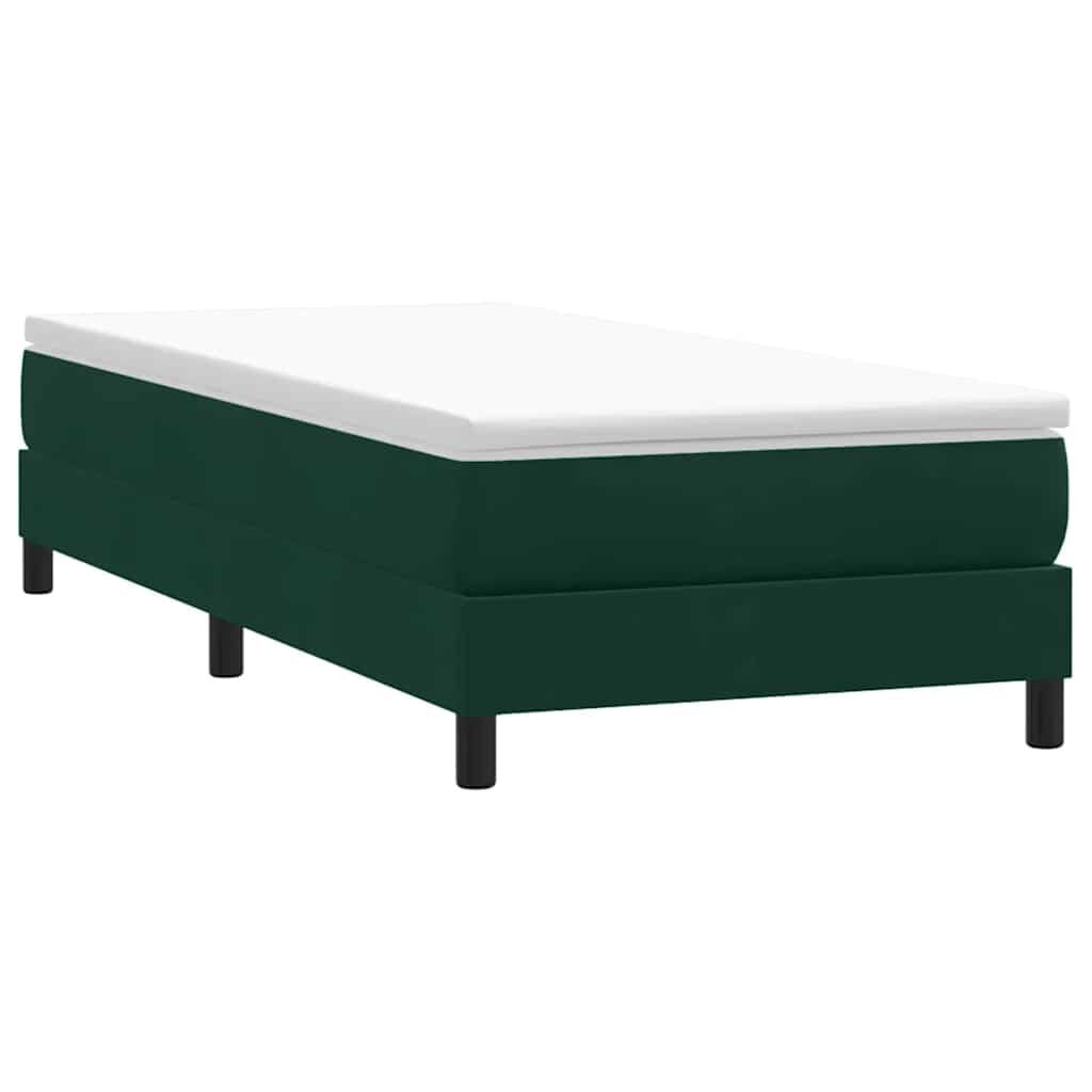 Sommier tapissier en velours vert foncé, grandes longueurs, photo produit