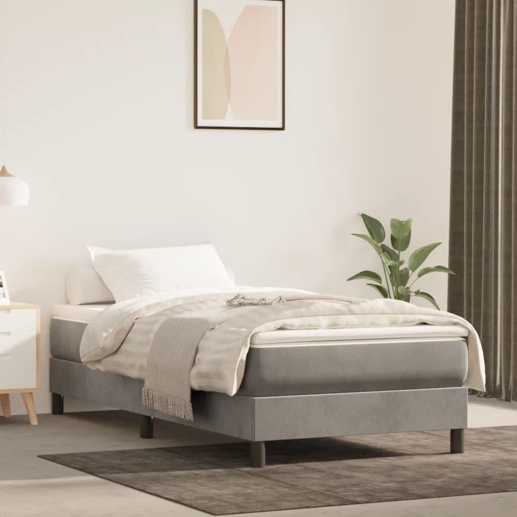Matelas à ressorts ensachés mi-ferme 20 cm, housse gris clair, photo produit