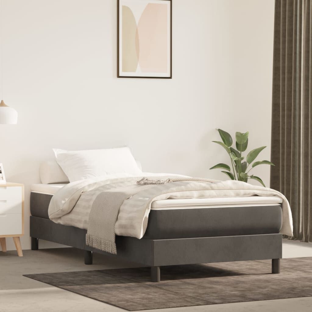 Matelas à ressorts ensachés mi-ferme 20 cm, housse gris foncé, photo produit