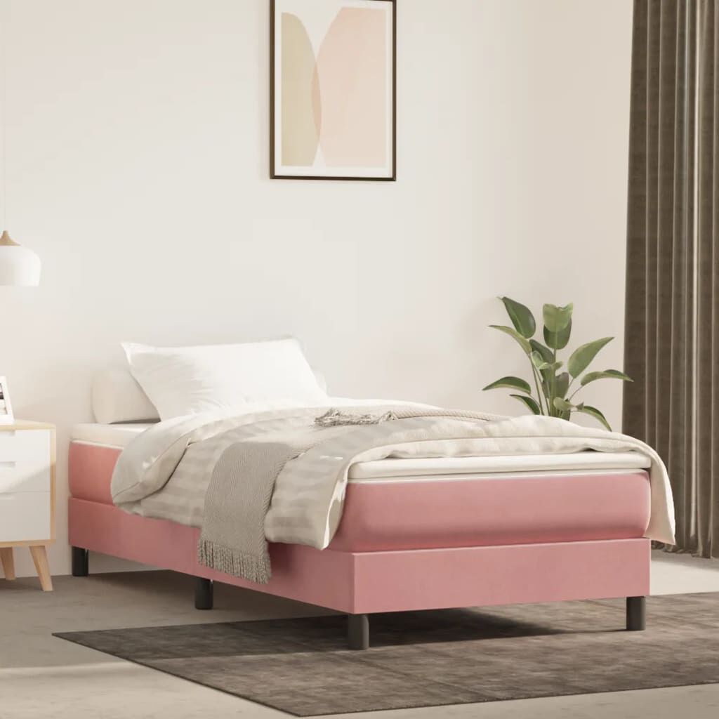 Matelas à ressorts ensachés mi-ferme 20 cm, housse rose, photo produit