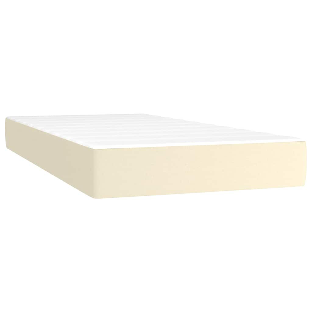 Matelas à ressorts ensachés 20 cm, bordure en similicuir, coloris blanc et crème, photo produit #Couleur_Blanc et crème