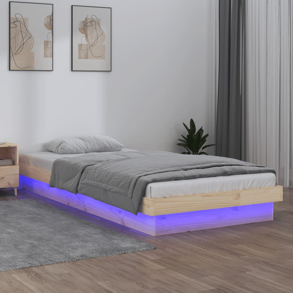Sommier en pin massif avec LED naturel