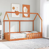 Lit cabane enfant en pin massif, coloris brun ciré, photo produit #Couleur_Brun ciré