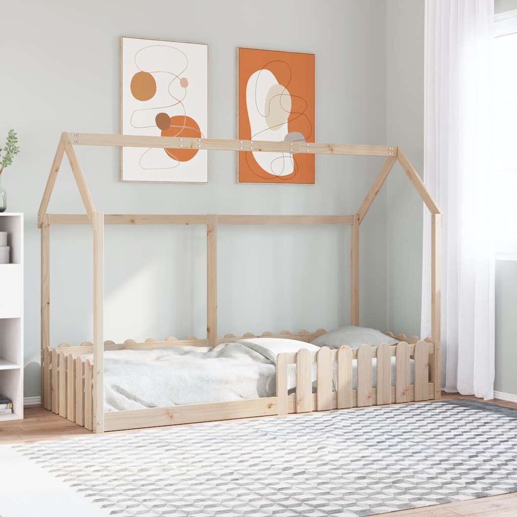 Lit cabane enfant en pin massif, coloris naturel, photo produit