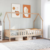 Lit cabane enfant surélevé en pin massif, coloris naturel, photo produit #Couleur_Naturel