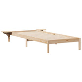 Sommier en pin massif avec tables de chevet intégrées, coloris naturel, photo produit #Couleur_Naturel