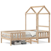 Lit cabane avec toit naturel #Finition_Naturel
