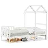 Lit de jour cabane avec toit blanc #Finition_Blanc