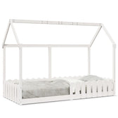 Lit cabane enfant en pin massif, coloris blanc, photo produit, deuxième vue #Couleur_Blanc
