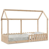 Lit cabane enfant en pin massif, coloris naturel, photo produit, deuxième vue #Couleur_Naturel