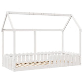 Lit cabane enfant en pin massif, coloris blanc, photo produit, troisième vue #Couleur_Blanc