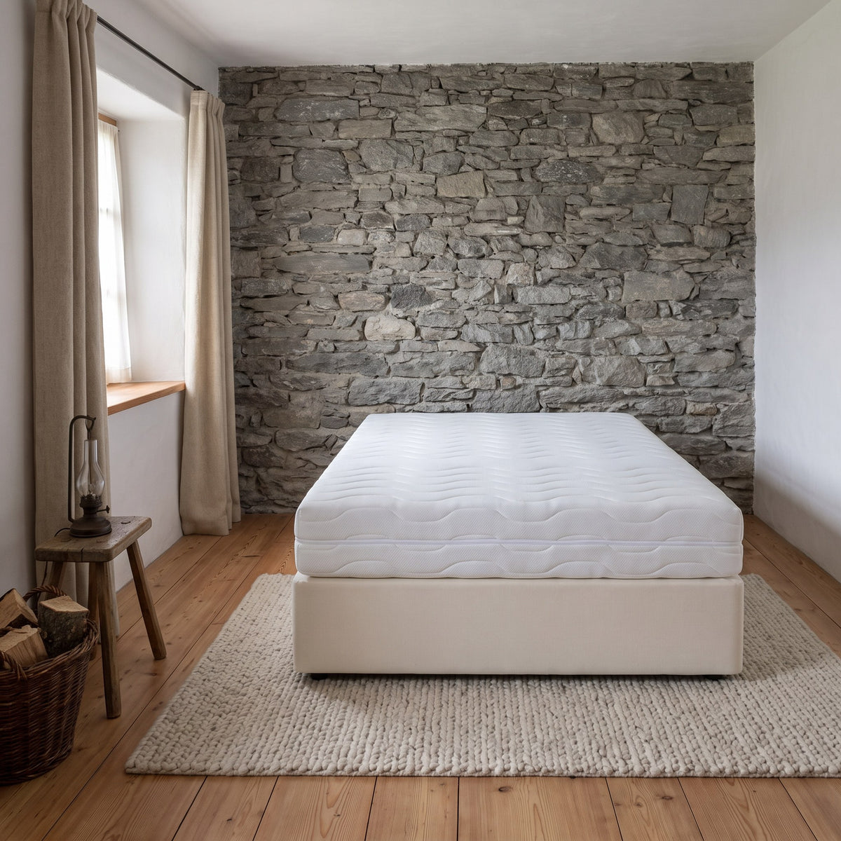 Matelas 7 zones à ressorts ensachés 20 cm, housse lavable, chambre de jour #Fermeté_H2