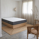 Matelas à ressorts Bonnell, fermeté moyenne, blanc, gris foncé et noir, chambre de jour #Couleur_Blanc, gris foncé et noir