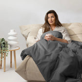 Couverture lestée Gravity Basic, housse coton coloris Gris foncé #Couleur_Gris foncé (Coton)