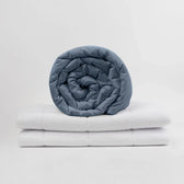 Couverture lestée Gravity Basic, housse coton coloris Bleu acier #Couleur_Bleu acier (coton)